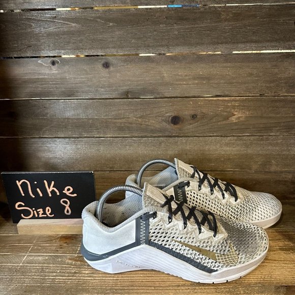 Mens Nike Metcon 6 Gray Weightlifting Crossfit Training Sneakers Shoes Size 8 D - Picture 1 of 6